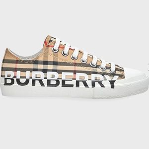 Burberry Larkhall Low-Top Logo Check Canvas Sneakers 38